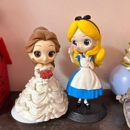 特價 買一送一 賠本 出清 迪士尼 Qposket 婚禮系列 貝兒 公主 送 愛麗絲 美女與野獸 迪士尼 美野 貝爾 公仔