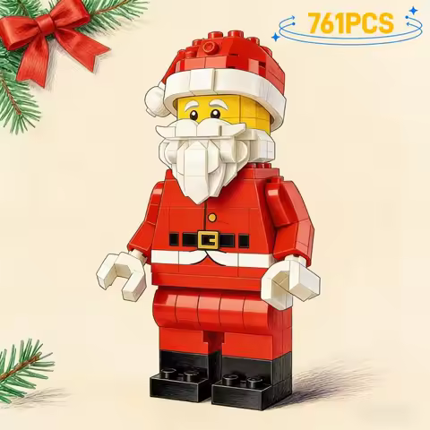 2025 NEW Up-Scaled Santa Minifigure 40820 Minifigure Festival Limited Enlarged Version Boy Girl Buil