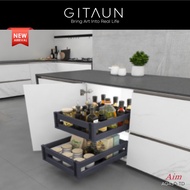 [AIM] Aluminium Pull Out Sauce Rack / Pull Out Basket / Kitchen Drawer / Laci Kabinet / AG450-TD / A
