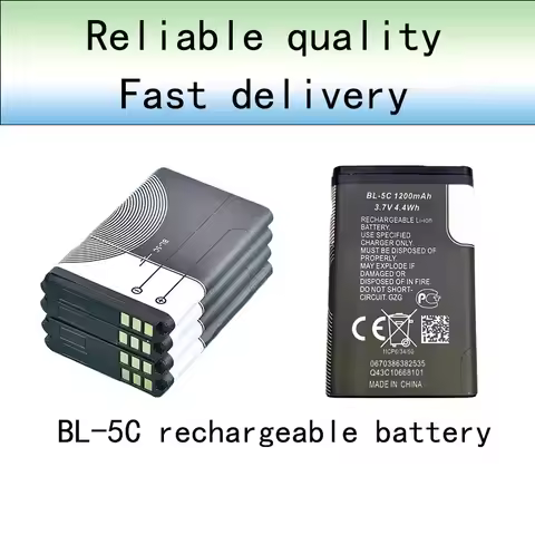 BL 5C BL5C BL-5C 3.7V lithium polymer mobile phone battery for Nokia 1100 1110 1200 1208 1280 2600 2