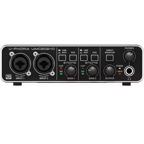 BEHRINGER UMC202HD Audio Interface Microphone Headphone Amplifier Recording Sound Card