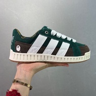 Adidas Originals Superstar X Bape Green White Brown Low cut Casual Shoes for Men and Women