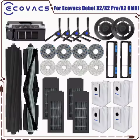 For Ecovacs Deebot X2 omni / X2 Pro / X2 Robot Vacuum Accessories Roller Main Side Brush Hepa Filter