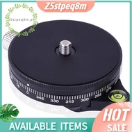 Camera Pan Base With  Style Plate, 0.95Cm Screw Aluminum Panoramic Ball Tripod Head With Bubble Leve