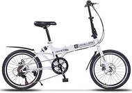 Fashionable Simplicity 20 Inch Folding Bike Single Speed Low Step-Through Steel Frame Foldable Compact Bicycle with Fenders and Comfort Saddle Urban Riding and Commuting White