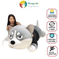 Gấu bông Chó Husky Siêu To Khổng Lồ - gối ôm cho bé chó -mèo Husky size từ 70cm-1m7 - THINGKIDS