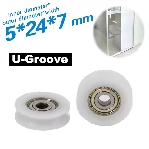 1Pc U Groove 625 Round Pulley Ball Bearing Wheel Roller For Door Windows Shower Pulleys Drawer POM G