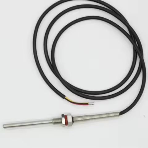PT1000 Housing Platinum Resistance Temperature Sensor M10X1.5 Thread Probe OD=6mm 1m PVC 3-core Wire