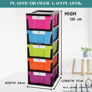 TERMURAH | 5 TIER PLASTIC DRAWER | LACI PLASTIK | MULTIPURPOSE PLASTIC CABINET/ WARDROBE | ALMARI BA