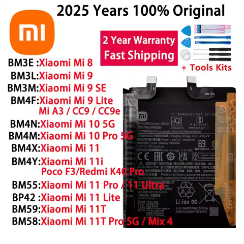 100% Original BM4N BM4M BM4X BM4Y BM55 BP42 BM59 BM58 Battery For Xiaomi Mi 8 9 10 11 11i 11T Ultra 