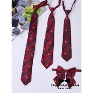 JK School Uniform Tie, Tie, Yearbook Bow, Red Necktie, beautiful badge tie, bow tie for students, bo