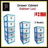 5 Tier Plastic Drawer with Wheels/ LH Plastic Drawer Storage Cabinet/ Laci / Almari Baju / Clothes Cabinet / 3 &amp; 4 Tier