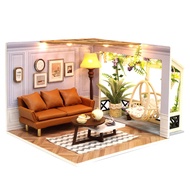 TuKIIE DIY Miniature Dollhouse Kit with Furniture, 1:24 Scale Creative Room Mini Wooden Doll House A