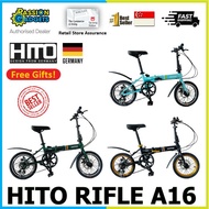 Latest 2023 16 inch Hito Rifle A16 Aluminium Foldie Foldable Bike Bicycle Official Authorised Singapore Distributor