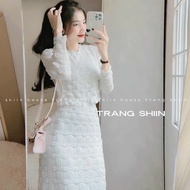 Set thời trang sang trọng cao cấp áo dài tay mix chân váy dài họa tiết graphic cực tôn dáng Set bộ đ