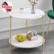 Teemo Modern Minimalist Premier Quality Small Round Table Nordic 2 Layer Round Coffee Table - Fulfil