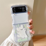 Cute Cartoon Design Casing Z Flip4 Z Flip5 Cat for Samsung Galaxy Z Flip 4 Z Flip 3 360 Full Protect