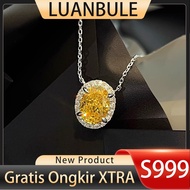 LUANBULE Silver Necklace S999 Yellow Zircon Pendant