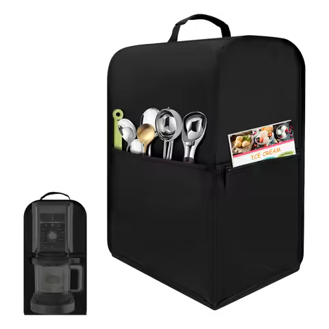 Ice Cream Machine Cover with Handle and Pockets Waterproof Ice Cream Maker Cover Dust Shield Protect