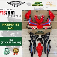 RAPIDO Coverset Yamaha Y16zr Mx King-155 (45) Merah Red Body Coverset Sticker Tanam Stripe Y16