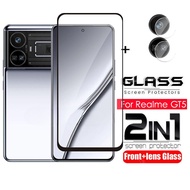 2 In 1ปกป้องหน้าจอสำหรับ Realme Gt 5 Gt5 GT Neo 5 SE 5SE Realme GT 5 2023ฟิล์มกระจกเทมเปอร์ด้านหน้าคลุมทั้งหมดด้านหลังเลนส์กล้องถ่ายรูปฟิล์มฝาครอบป้องกัน