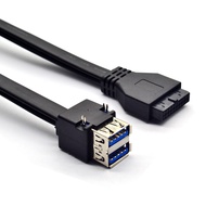 Connectors 19Pin/20Pin Female Header to Dual USB 3.0 Front Panel Desktop Motherboard Mount Cable Cor