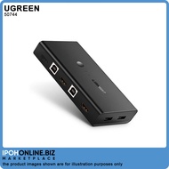 UGREEN KVM Switch 2 in 1 Out 4K HDMI Switcher Box and Extended 4 Ports USB Hub Manual Sharing Box wi