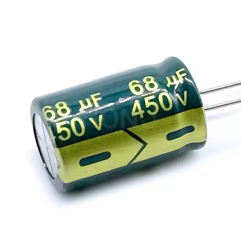 5PCS 68uF 450V Aluminum Electrolytic Capacitor 16x25mm Low ESR High Frequency 450WV 68MFD 450VDC 450