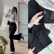 High Waist Flared Pants 101cm, 95cm, 2 Button Flare with Pockets, Flared Fabric Pants, Flared Trouse