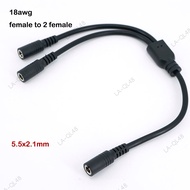 Q48Q 30CM 18awg 3 way DC female Splitter cable 1 female to 2 female 2 Way 5.5*2.1mm Connector DC Pow