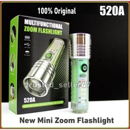 LED Waterproof 520A Multifunctional Zoom Portable Flashlight Super Bright Led Multi Color Light