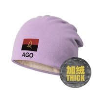 Angola Angola Football Team Logo Plus Velvet Sleeping Pile Hat Men Women Warm Headscarf Sports Equip