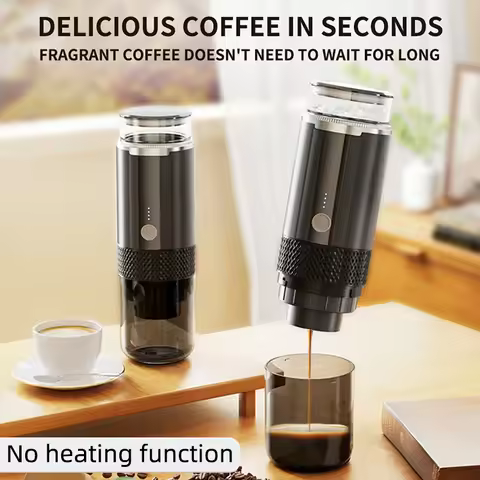 Electric Capsule Grind-and-Brew Coffee Maker Portable Coffee Maker Compatible with Ground Coffee and