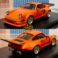 Lee's Toytm 1/64 Porsche RWB 964 Orange Antlers Explosion Changed High Tail 911 Mini Gt