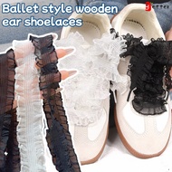 Elegant Hollowe Floral Lace Patterned Shoelaces - Ins Ballet Style Ruffled Laces Shoe Ropes - Sweet 