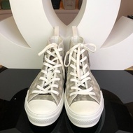 Dior 迪奧b23老花滿印 灰白高幫球鞋 38碼。