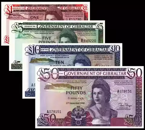 1958-2006 Gibraltar 1-50 Pound Original notes aUNC-UNC-PMG