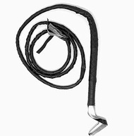 Skeleteen Faux Leather Black Whip - 6.5' Woven Costume Accessories Whips - 1 Piece