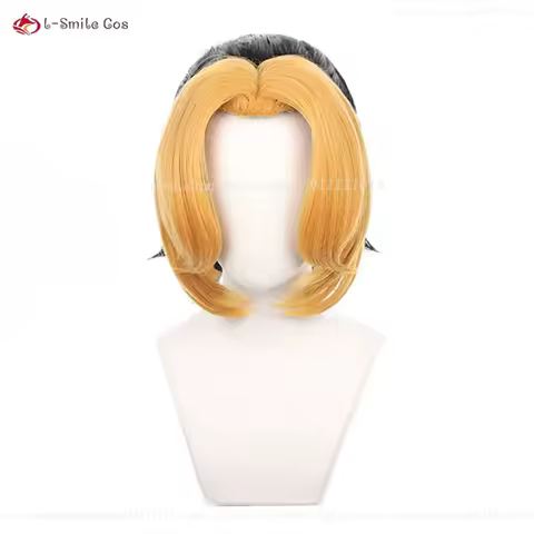 vivi 2025 Cosplay Black Yellow With Tail Makio Anime Wig Heat Resistant Synthetic Hair Tengen Uzui W