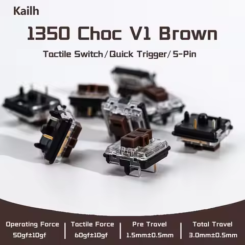 Kailh 1350 Choc V1 Brown Switch Hitbox Controller Tactile Creamy Low Profile Switches For RGB Gaming