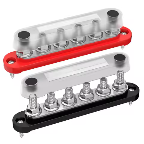Marine Bus Bar 12V 150A Power Distribution Block 6 x 5/16"(M8) Stud 48V DC 300V AC Battery Bus Bar f