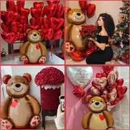91x65cm Big Bear Foil Balloon Love Heart Decoration Valentine's Day Wedding Birthday Party Needs