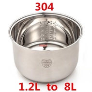 304 Stainless Steel Rice Cooker Inner Container Non Stick Cooking Pot Replacement Accessories Kitchen Food Rice Cooker Liner