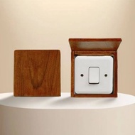 Single-hole teak wood switch cover