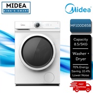 Midea 2 In 1 Inverter Front Load Washer Dryer (8.5KG / 5KG) MF100D85B / Washing Machine Pengering Ba