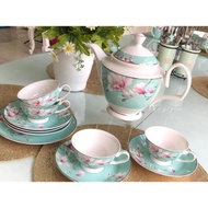 VANTAGE TEA SET 14PCS TIFFANY BLUE MAGNOLIA