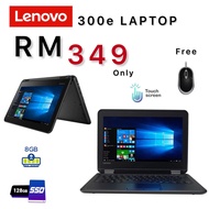 Lenovo Laptop 300E | 8GB RAM | 128GB Storage (SSD Upgradable) | 11.6″ Display | 360 Rotatable | Touch Screen | Windows 10Pro | Laptop