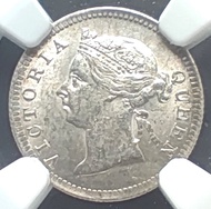 🪙【NGC MS 62】1901年 香港五仙銀幣 Hong Kong 5 Cents (維多利亞女皇最後年份) 靚品