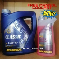 Mannol HC Synthese Classic+ESTER SAE 10W40 Engine Oil (4Liter) +Mannol coolant G12+ 1KG MINYAK ENGIN