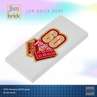 LEGO® Parts (Tiles Decorated) 37590 – 6218943 – Tile 2x4 with '60 years' Pattern [White]